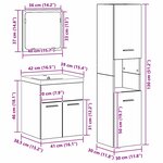 vidaXL Set de meubles de salle de bain avec tiroir 4 Pièces Bois Ancien