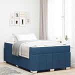 vidaXL Cadre de lit avec matelas Bleu 120 x 200 cm tissu