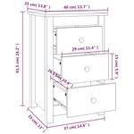 vidaXL Table de chevet Blanc 40x35x61 5 cm Bois de pin massif