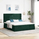 vidaXL Cadre de lit ottoman avec matelas vert foncé 160x200 cm velours