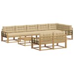 vidaXL Ensemble de canapés d'extérieur 9 pc Blanc et Beige Polyester