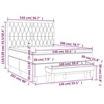 vidaXL Sommier à lattes de lit et matelas Vert foncé 140x200cm Velours
