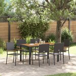 Ensemble de Salle à Manger de Jardin de 7 pièces vidaXL Rattan Poly Noir
