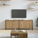 vidaXL Meuble TV Chêne artisan 140 x 36 x 49.5 cm Bois d'ingénierie