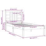 vidaXL Cadre de lit sans matelas noir 75x190 cm bois massif