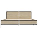 vidaXL Cadre de lit chêne sonoma 140x190 cm bois d'ingénierie et métal