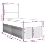 vidaXL Sommier à lattes de lit et matelas Gris foncé 90x200 cm Velours
