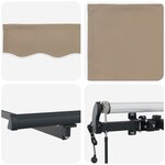 vidaXL Auvent Rétractable Beige 450 × 300 cm Tissu et Aluminium