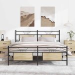 vidaXL Cadre de lit en métal sans matelas chêne sonoma 160x200 cm