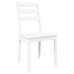 vidaXL Chaises à manger 2 Pièces blanc bois massif caoutchouc