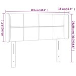 vidaXL Tête de lit avec oreilles Crème 103x16x78/88 cm Tissu