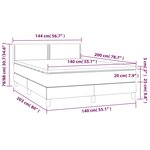 vidaXL Sommier à lattes de lit avec matelas LED Noir 140x200 cm Tissu