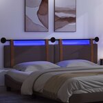 vidaXL Tête de lit suspendue Avec lumière LED Marron foncé PU antique