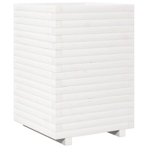 vidaXL Jardinière blanc 50x50x72 cm bois de pin massif