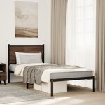 vidaXL Cadre de lit en métal sans matelas chêne marron 80x200 cm