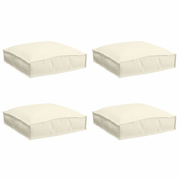 vidaXL Coussin pour assise de palette 4 Pièces Crème 40 x 40 x 8 cm