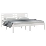 vidaXL Cadre de lit sans matelas blanc 200x200 cm bois massif de pin