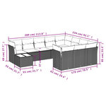 vidaXL Salon de jardin 11 Pièces avec coussins beige résine tressée