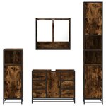 vidaXL Ensemble meubles salle de bain 4 Pièces chêne fumé bois ingénierie