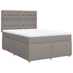 vidaXL Sommier à lattes de lit avec matelas Taupe 140x200 cm Tissu