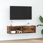 vidaXL Meuble TV chêne fumé 100x31x25 5 cm bois d'ingénierie