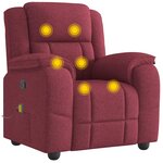 vidaXL Fauteuil de massage inclinable Rouge bordeaux Tissu