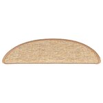 vidaXL Tapis d'escalier 15 pièces 56 x 17 x 3 cm Marron clair Demi-rond