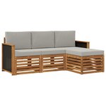 vidaXL Ensemble de canapés d'extérieur 4 pc Naturel et gris clair