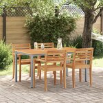 Table de jardin vidaXL 150x90x75 cm en bois d'acacia massif et métal