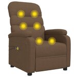 vidaXL Fauteuil électrique de massage Marron Tissu