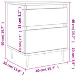 vidaXL Table de chevet sonoma gris 40x35x50 cm bois d’ingénierie