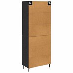 vidaXL Haut Armoire 2 Pièces Chêne noir Bois Aggloméré et Verre
