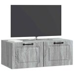 vidaXL Meuble TV mural Sonoma gris 78 5 x 41 x 30 cm Bois d'ingénierie