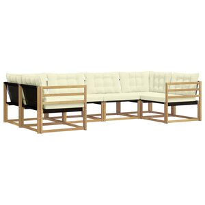 vidaXL Ensemble de canapés d'extérieur 6 pc Blanc et crème