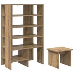 vidaXL Cabinet à chaussures 2 Pièces Chêne artisanal Bois d'ingénierie
