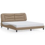 vidaXL Cadre de lit avec lumières LED cappuccino 180x200 cm similicuir