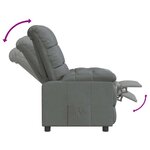 vidaXL Fauteuil inclinable Gris foncé Tissu