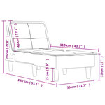 vidaXL Chaise longue vert foncé velours