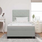 vidaXL Lit à ressorts avec matelas Gris clair 120 x 200 cm Velours