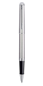 Waterman hemisphere stylo roller  acier inoxydable  recharge noire pointe fine  coffret cadeau