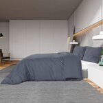 vidaXL Ensemble de housse de couette Anthracite 240x220 cm Coton