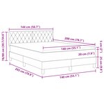 Lit Box Spring vidaXL avec Matelas & LED Vert Foncé 140x200 cm Velours