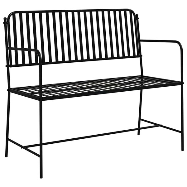 vidaXL Banc de jardin Noir 104 x 54 x 93cm Acier