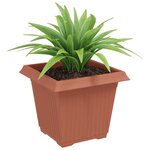 vidaXL Pot de Fleurs Carré 24 Pièces Rouge brique 20 x 20 x 16 cm