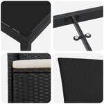 vidaXL Ensemble de salle à manger de jardin 5 pièces avec coussins en poly rattan noir