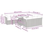 vidaXL Ensemble de canapés de jardin 11 Pièces et coussins rotin acacia