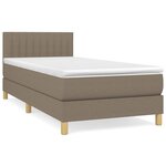 vidaXL Sommier à lattes de lit avec matelas Taupe 90x200 cm Tissu
