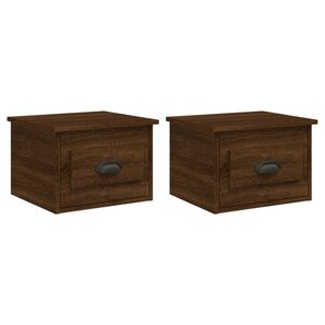 vidaXL Tables de chevet murales 2 Pièces Chêne marron 41 5x36x28 cm