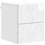 vidaXL Cabinet de chevet mural 2 Pièces Blanc brillant 34 5 x 33 x 40 cm