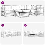 vidaXL Ensemble de canapés d'extérieur 6 pc Naturel et Crème